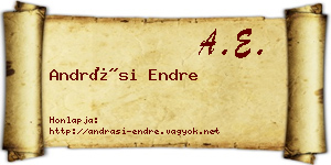 Andrási Endre névjegykártya